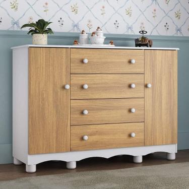Imagem de Cômoda Infantil 125cm 2 Portas e 4 Gavetas Dengo Multimóveis MP4440