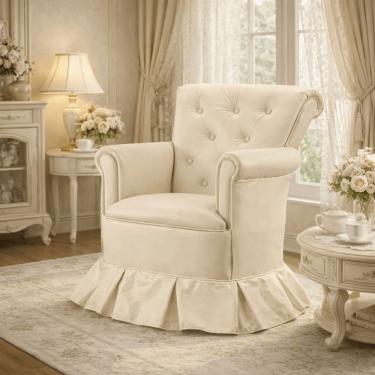 Imagem de Poltrona Amamentação Descanso Balanço Confortável Quarto Cadeira Sala Leitura Corino