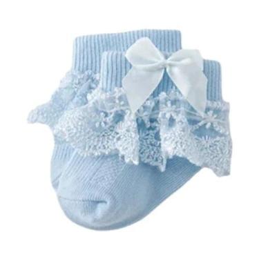 Imagem de Meias De Algodão Com Renda Para Bebês Meninas 0-24 Meses, Meias De Pri