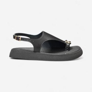 Imagem de Sandália De Dedo Molekinha Rasteira Infantil Preta-Feminino