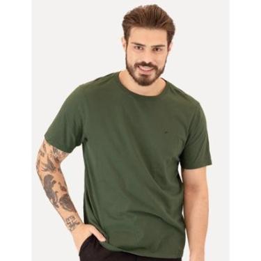 Imagem de Camiseta Ellus Masculina Cotton Fine Classic Logo Verde Escuro-Masculino