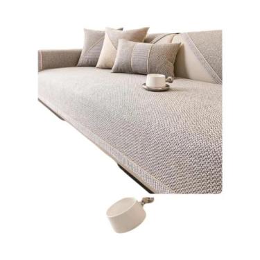 Imagem de Capa De Almofada De Sofá Universal Antiderrapante Em Linho Para Todas 