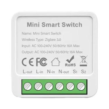 Imagem de Interruptor Mini Inteligente WiFi Zigbee 3.0 16A 20A Com Controle De 2