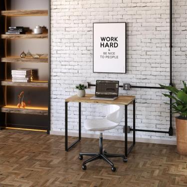 Imagem de Mesa Kuadra Office 90x60x75cm Carvalho Preta