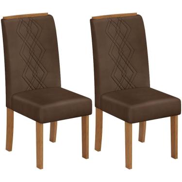 Imagem de Kit 2 Cadeiras De Jantar 31073 Freijo Veludo Moca Dj Moveis Freijo Veludo Moca