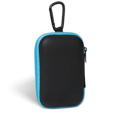 Imagem de Woyinger Capa para fone de ouvido portátil, bolsa de armazenamento de EVA, organizador de acessórios para celular com mosquetão para fone de ouvido com fio/sem fio, fones de ouvido, cartão de memória