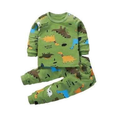 Imagem de Conjunto De Pijamas De Algodão Para Crianças Com Estampa De Desenhos A