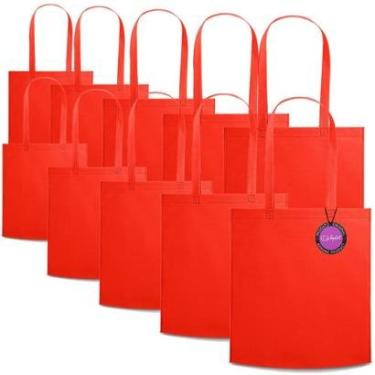 Imagem de Kit 10x Sacolas Ecobag em TNT Premium 37x41cm Termo Selado Malta TopGet-Unissex