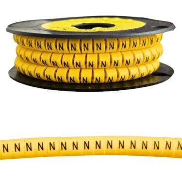 Imagem de Anilha Letra N 10mm a 16mm Identificador Cabos Fios 200 Pçs - Stark El