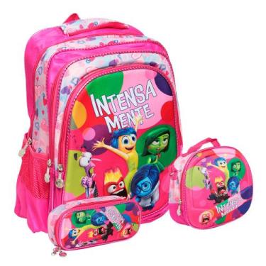 Imagem de Kit Mochila Escolar Feminina Costas com Lancheira Reforçada - Plike