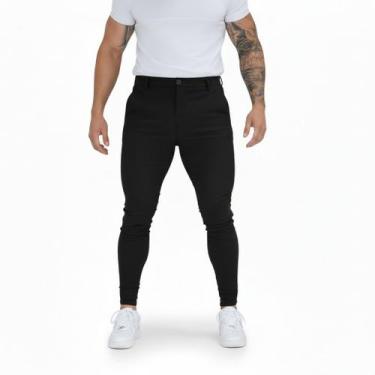 Imagem de Calça Social Masculina Alfaiataria Com Elastano Sarja - Mitchelgutto, 