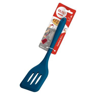 Imagem de Espátula Vazada de Silicone Euro Home SIL2850 Azul Resistente ao Calor Flexível Fácil Limpeza