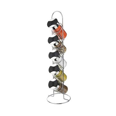 Imagem de Conjunto Porta-Condimentos Euro Home VDR2703 5 Peças Vidro com Suporte Cromado Elegante