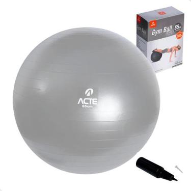 Imagem de Bola de Pilates Yoga Treino Funciona 55cm PVC Resistente c/Sistema Ant