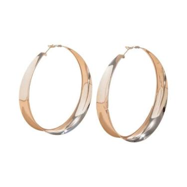 Imagem de Brincos De Argola Grandes Vazados Redondos Femininos KunJoe Joias Em F