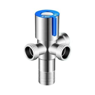 Imagem de Válvula De Ângulo Em Aço Inoxidável G1/2 Para Banheiro, Conector De Ág