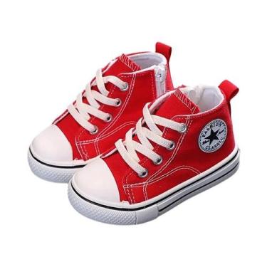 Imagem de Tênis De Lona Cano Médio Para Meninos E Meninas, Sola Macia, Antiderra