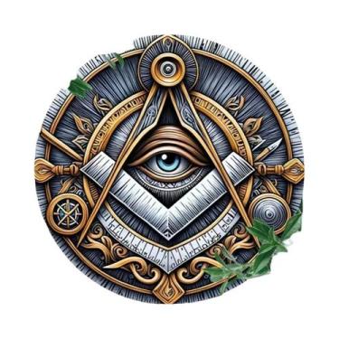 Imagem de Placa Decorativa De Parede Vintage Em Alumínio Com Olho Da Providência