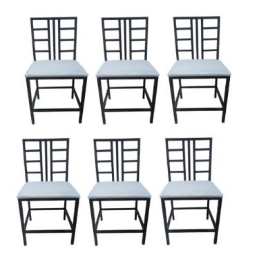 Imagem de Kit 6 Cadeiras Reforçada Para Cozinha E Sala Jantar Lorena Assento Bra