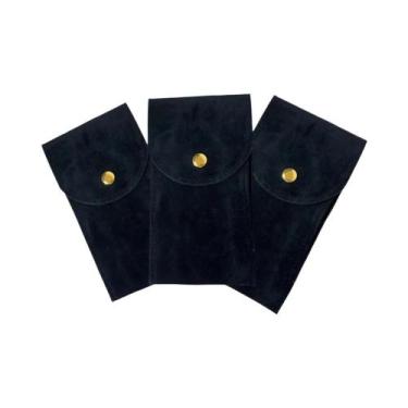 Imagem de Bolsa De Viagem Para Relógios Em Flanela Azul E Preta, Estojo De Armaz