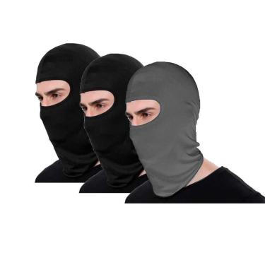 Imagem de Kit 3 Balaclava Térmica Ninja Touca Motociclista Proteção Uv 50+ - Cinza - Unico - Homem-Masculino