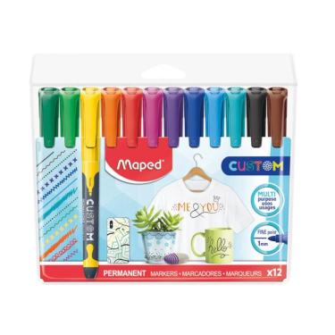 Imagem de Marcador Permanente Maped Custom 1.0Mm 12 Cores