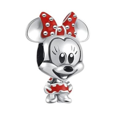 Imagem de Pingente De Prata Esterlina Mickey Minnie Para Mulheres, Charme Rosa, 
