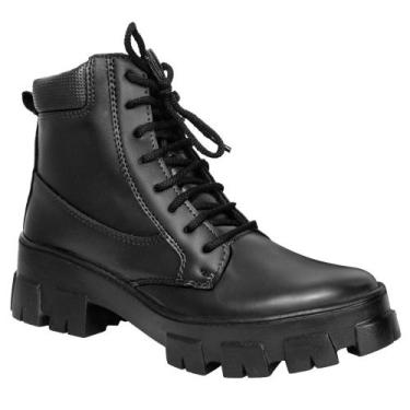 Imagem de Bota Feminina Coturno SLZ Cano Curto Napa Solado Tratorado Alto Antide