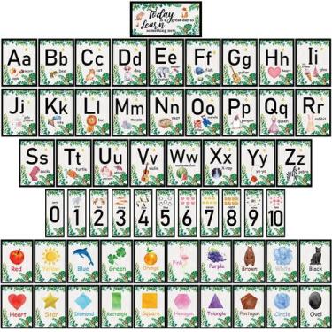 Imagem de  Outus 58P Tarjetas Educativas para Preescolar Alfabeto Números Colore