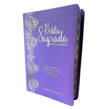 Imagem de Biblia sagrada lilas evangelica letra hipergigante arc almeida corrigi