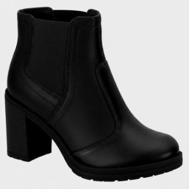 Imagem de Bota Feminino Cano Curto Conforto Salto Bloco Alto Beira Rio-Feminino