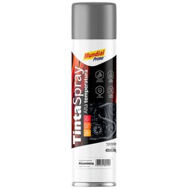Imagem de Tinta Spray Mundial Prime Alta Temperatura Alumínio 400ml