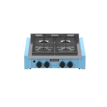 Imagem de Fogao a Gas de Embutir de Bancada 4 Bocas Venax Temis Azul