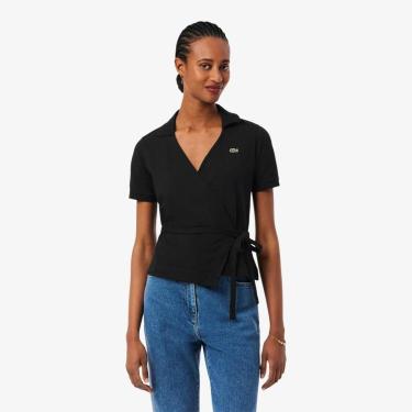 Imagem de Camisa Polo Lacoste Envelope Em Mini Piqué Stretch Feminina-Feminino
