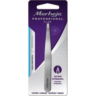 Imagem de Pinça Depilatória Prata Profponta Reta - Merheje