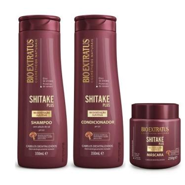 Imagem de Kit Shampoo 350ml + Condicionador 350ml + Máscara Bio Extratus Shitake