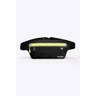 Imagem de Pochete HUPI Slim Preto Zíper Amarelo, Preto, Amarelo
