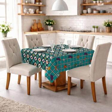 Imagem de Toalha para Mesa Quadrada Estampada Oxford para 4 Cadeiras 1,45 x 1,45