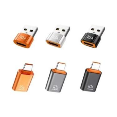 Imagem de Adaptador USB C Para USB 3.0 OTG 10A, Conversor Tipo C Para USB Para X