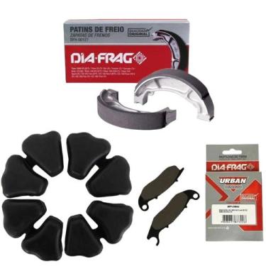 Imagem de Kit Lona Freio, Pastilha, Coxim Coroa Fan 150-160 2017 - Dia Frag/Hrs