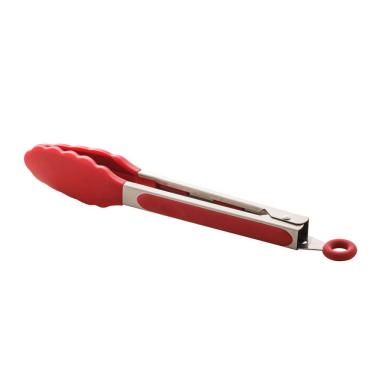 Imagem de Pinça/Pegador de Alimentos de Silicone Vermelho C/Cabo Aço Inox Charmy 27cm Lyor
