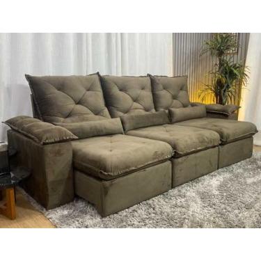 Imagem de Sofá Retrátil Reclinável 2,70 m Marrom 500 Zuqui Plus - MASTER