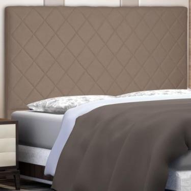 Imagem de Cabeceira Estofada Cama Box Casal King Size Esmeralda 195cm Suede Cara