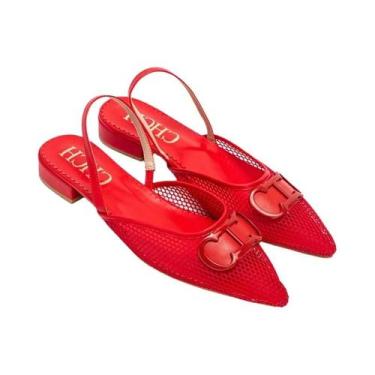 Imagem de Chch sapatos baixos femininos 2024 novas sandálias ocas de malha sapat