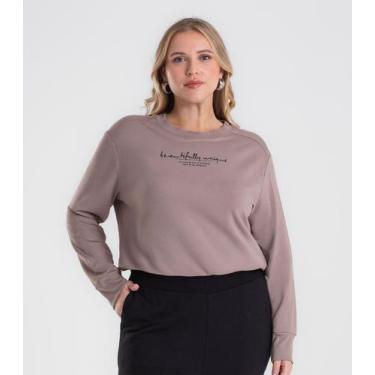 Imagem de Blusão Feminino Molecotton Plus Size Secret Glam Marrom, Plus G1, Marr