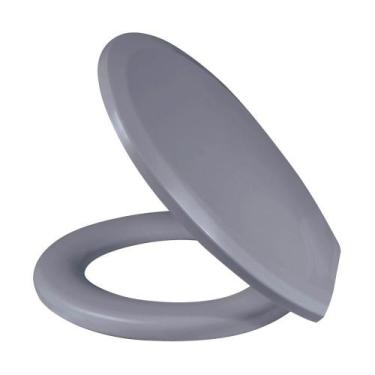 Imagem de Assento Almofadado Plus Slim Oval Cinza Escuro Vaso Marcas - METASUL, 