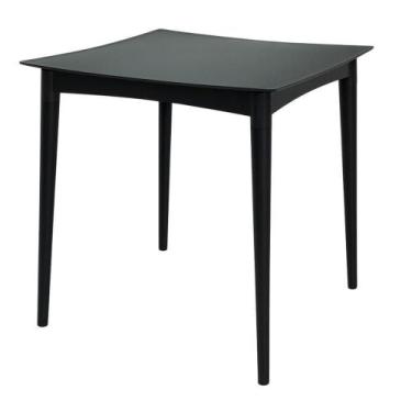 Imagem de Mesa Tramontina Diana Preta 70cm Em Polipropileno Com Pés De Madeira