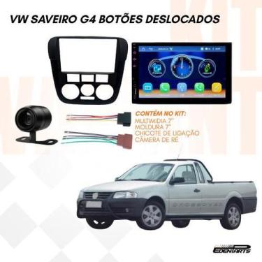 Imagem de Kit Multimidia 7 MP5 Espelhamento Camera Moldura Saveiro G4 Conector -