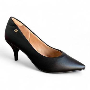 Imagem de Scarpin Feminino Santinelli Napa Salto Fino Confortável, preto, 37