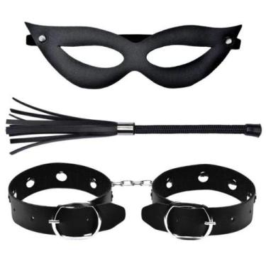 Imagem de Kit Tiazinha Chicotinho com Algema e mascara Dominatrixxx